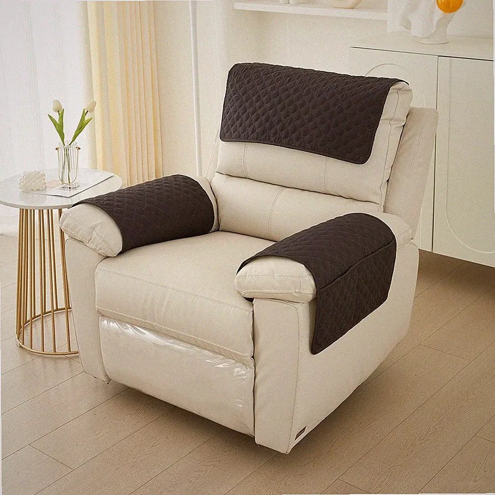 3pcs/Set Recliner Slipcover Chair Arm Covers with Pocket Headrest Sofa Cover