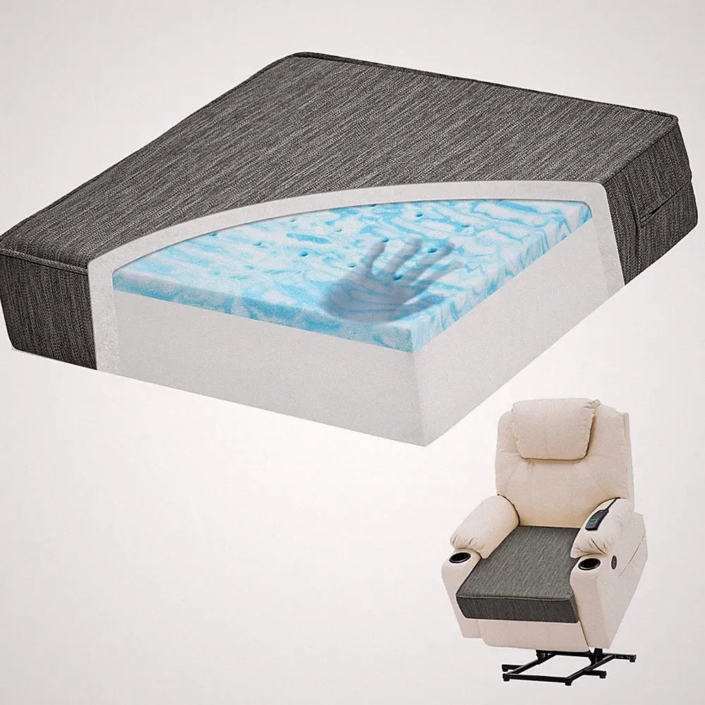 Dual-Layer Gel Memory Foam Recliner Cushions for Elderly, 18x18x4 Inch Thick...