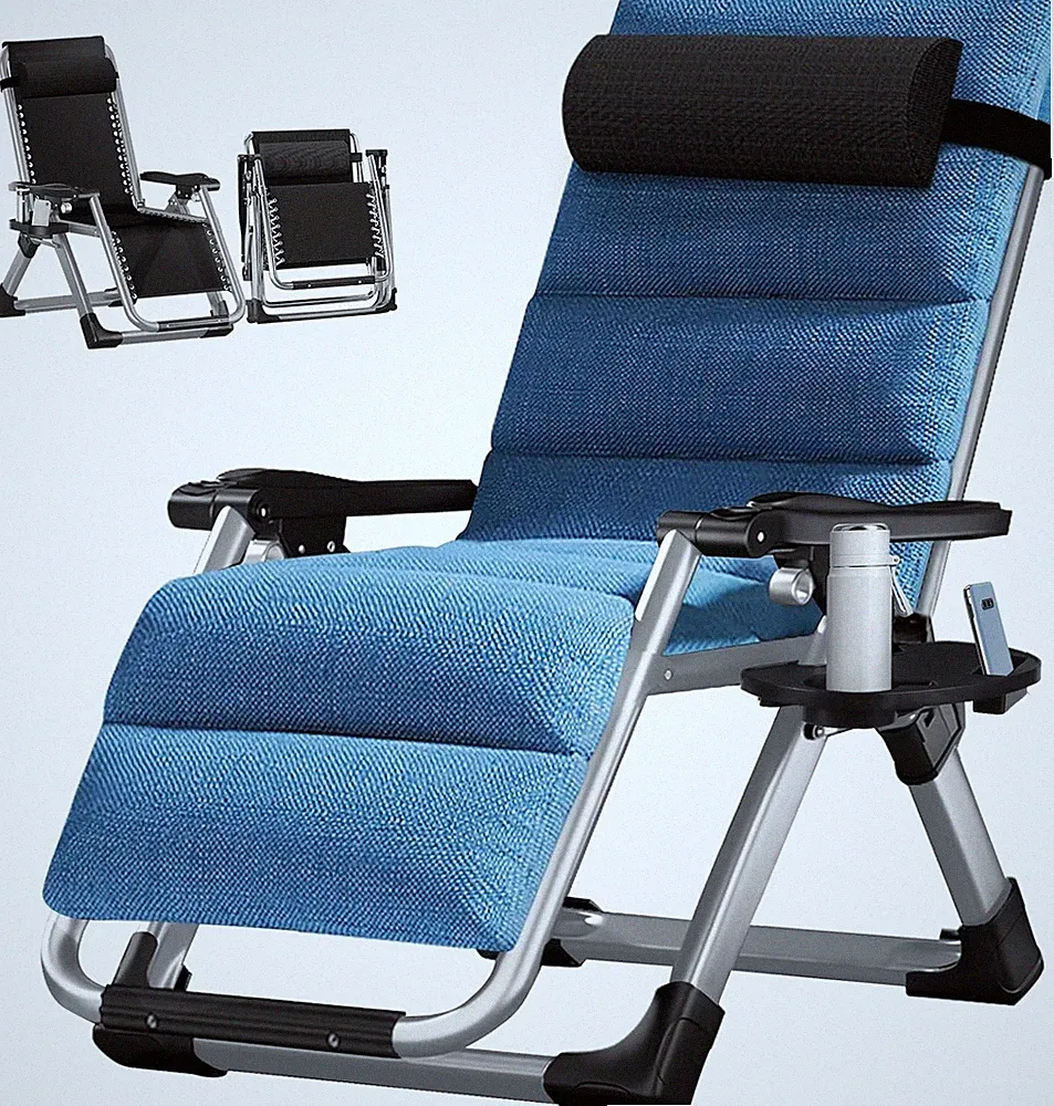 Folding Zero Gravity Chair, 440LBS Heavy Duty Sun Lounger, Adjustable Garden Rec