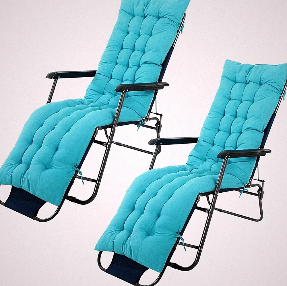Lake Blue Chaise Lounge Cushions - 67x19 Inch, Set of 2 for Indoor/Outdoor Use